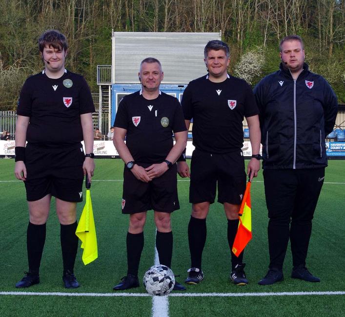 Match Officials - Ioan Nevatte, Neill Crawshaw, Stefan Jenkins and Scott Trayhern